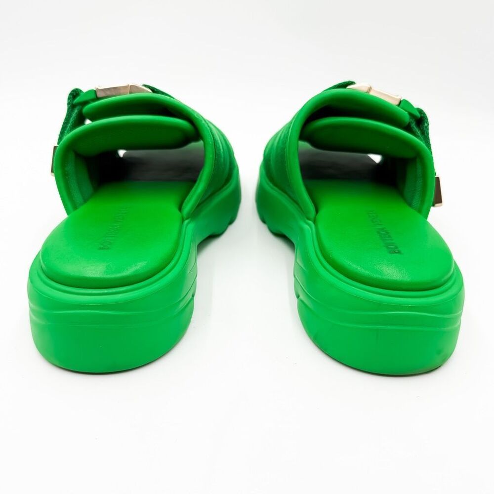 Bottega Veneta Flash Slide Sandals Green Platform Buckle Mules EU 38 US 8 - Picture 6 of 13